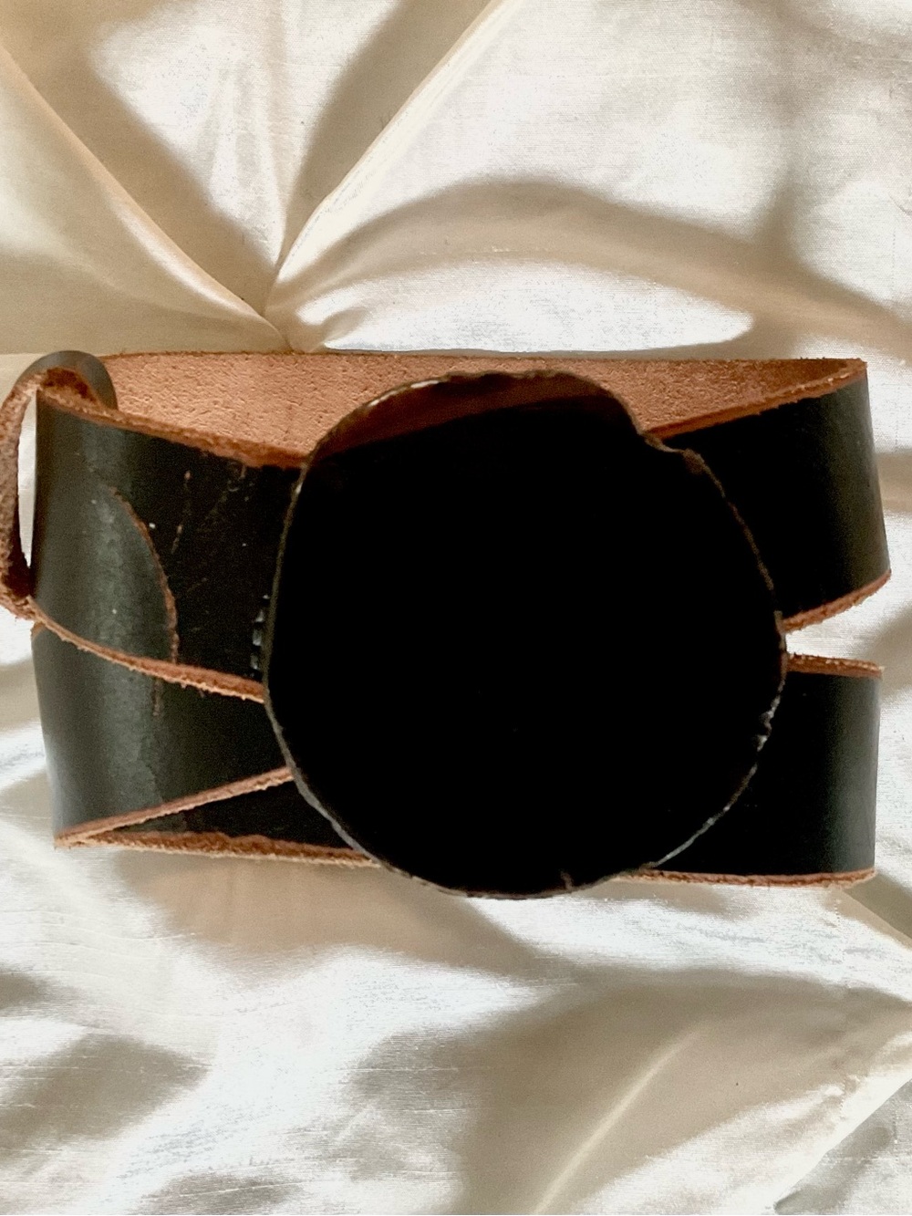 Distressed vintage agate belt.